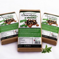 Chocolate con almendras edulcorado a base de Stevia